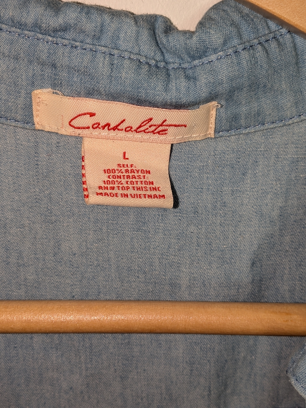 Catalina Floral Chambray-Trim Sleeveless Dress in Light Blue, Pink & Yellow - Picture 3 of 5
